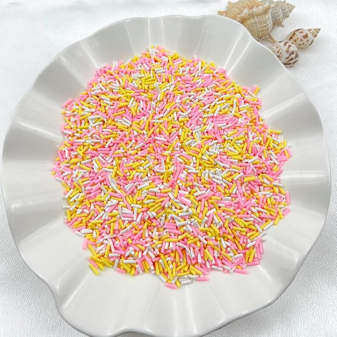 150g Fake Sprinkles Resin Sprinkles Clay Sprinkles Fake Candy Sprinkles Polymer Sprinkles Polymer Clay Slices for Resin Nail Slime Scrapbook DIY Art Crafts Making(250-mixed Color 2)