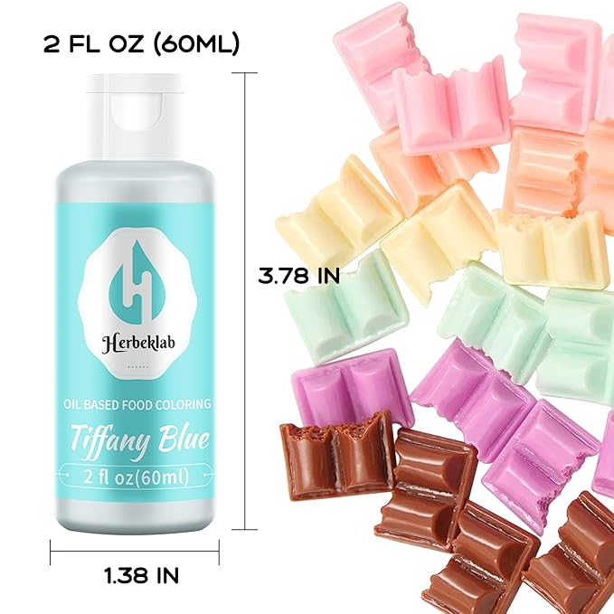 Tiffany Blue Oil Based Food Coloring – 2 fl oz Professional Grade Concentrated Oil Food Dye for Melting Chocolate, Candy Melts, Cake Pops, Strawberries & Baking