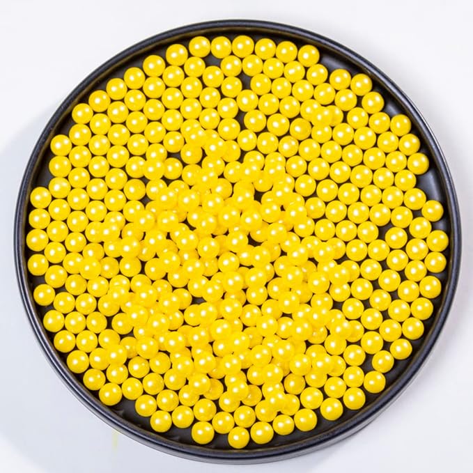 Yellow Sprinkles Edible Pearls,Cake Sprinkles 130g 4.6OZ,Cookie Sprinkles,Sugar Pearl, Edible Candy Pearls for Cake Cupcake Decorationg (7mm-yellow)