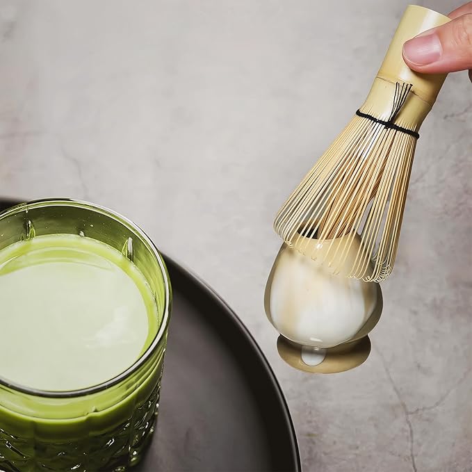 Matcha Whisk Set - 4PCS, Matcha Whisk, Whisk Holder, Sifter, Scoop, Matcha Kit for Tea Ceremony, Gift Set for Matcha Lovers