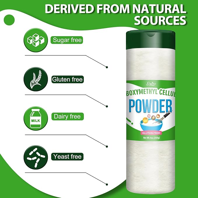 9oz CMC Powder, 100% Pure CMC Powder for Fondant, Food Grade CMC Powder Thickener, Ice Cream Stabilizer, Tylose Powder for Cake, Ice Cream, Frozen Foods, Candy, Yogurt, Gum Paste