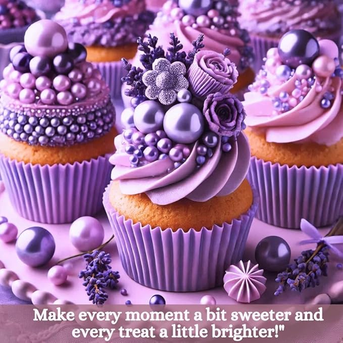 Confect Purple Disco Ball Cake Sprinkles – Edible Decorative Pearls & Irish Purple Shimmer Sprinkle Mix for Cakes, Cupcakes, Cookies | Love Sprinkle Blend | Vegan, Gluten-Free, Nut-Free, Soy-Free, Dairy-Free, Palm Oil-Free - 4.2 Oz