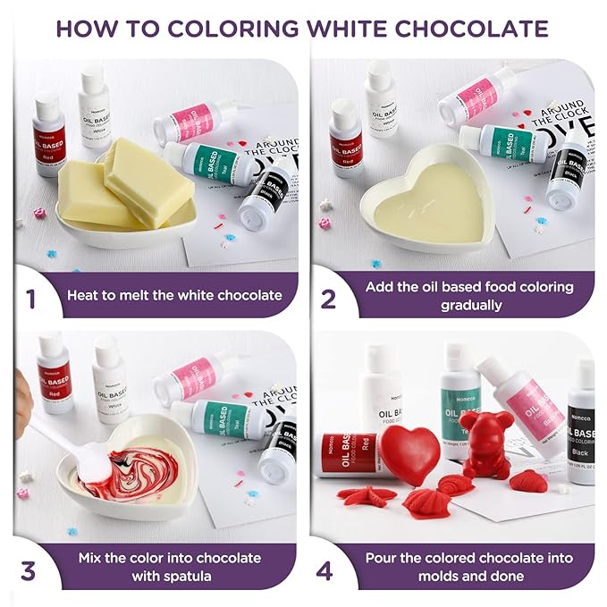 Oil Based Food Coloring for Chocolate - 30 Milliliters Upgraded Purple Oil Food Color for Baking Cake Decorating, Edible Food Dye for Candy Melts Cookies Easter Egg Icing Fondant Meringues
