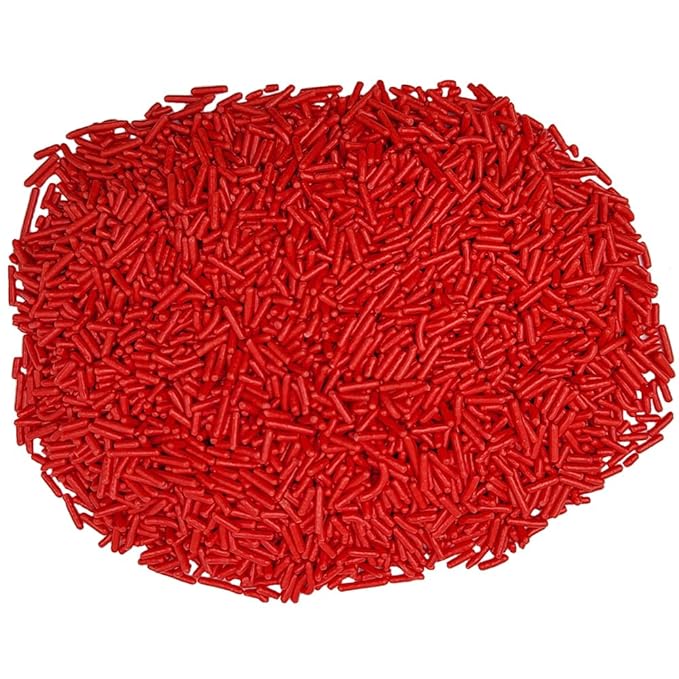 Homankit Red Jimmies Sprinkles Edible Sprinkle Candy Soft Jimmies Toppings for Ice Cream, Cupcake, Cake, Cookie, Dessert Decorating 2.75 Ounces