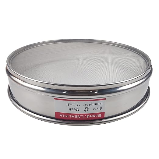 LABALPHA 35 Mesh Lab Sieves, 35 Mesh Test Sieve, 12'' Diameter, 304 Stainless Steel Wire Cloth (0.5mm)