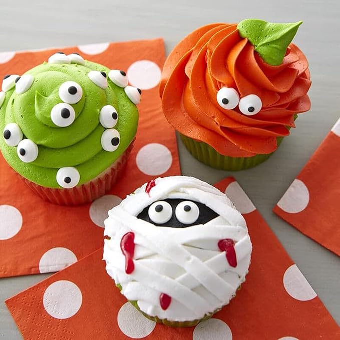 Candy Eyeballs Sprinkles 250 count Edible Eyes for Cake Decorating Cupcake, Cookies, Ice Cream Topper Cake Sprinkles Baking, Perfect For halloween Party, Christmas, New Year’S Eve (10mm Eyeballs)