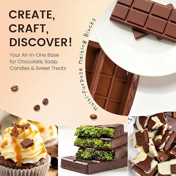 3 PCS Chocolate Bar Mold Silicone Molds,Rectangular Non Stick Chocolate Molds, Food Grade Silicone Deep Mold DIY for Snacks
