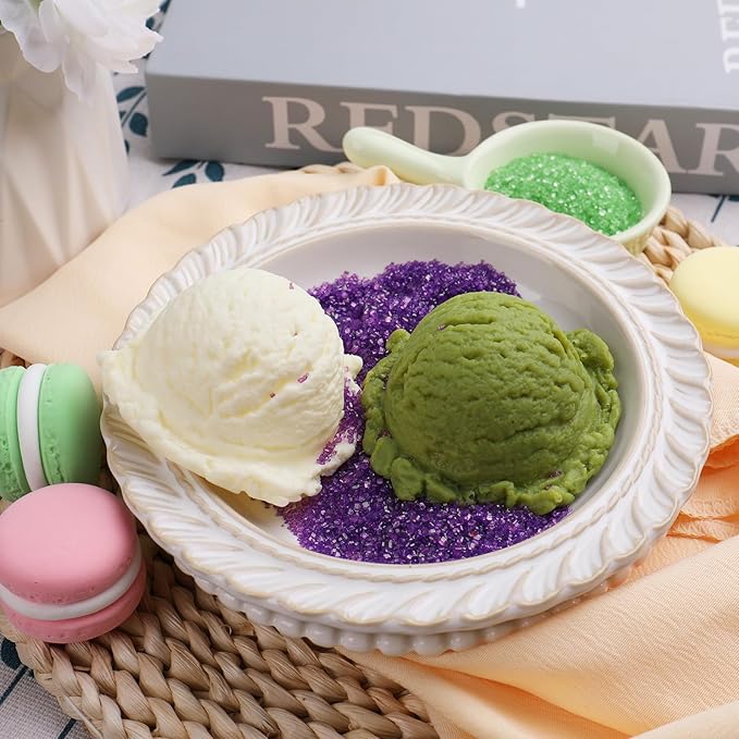 Sanding Sugar Sprinkles for Cake Decorating, 4 Colors Purple Green Yellow Pink Decorating Sparkling Coarse Sugar Crystals Sprinkles for Cake Cupcakes Cookie Ice Cream Baking Topping