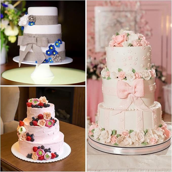18 Pieces Cake Dowel Rods Set, 15 Pcs Cake Dowels Rods with 3 Pcs Cake Boards (6, 8,10 Inch) Cake Dowels for Tiered Cakes, Plastic Cake Support Rods for Wedding Cake Construction and Stacking