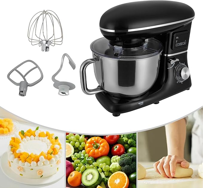 Stand Mixer, 6.5Qt 6+P Speed Household Stand Mixers Tilt-Head Food Mixer 1350W Kitchen Electric Mixer with Head-up Power Failure and Overheating Protection