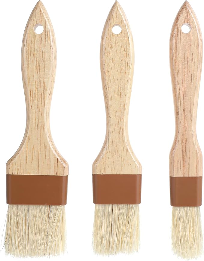 3Pcs Basting Brush for Cooking, Pastry Brush for Baking, Kitchen Baking Grilling Tools for Marinade Butter (Large, Medium, and Small Size)