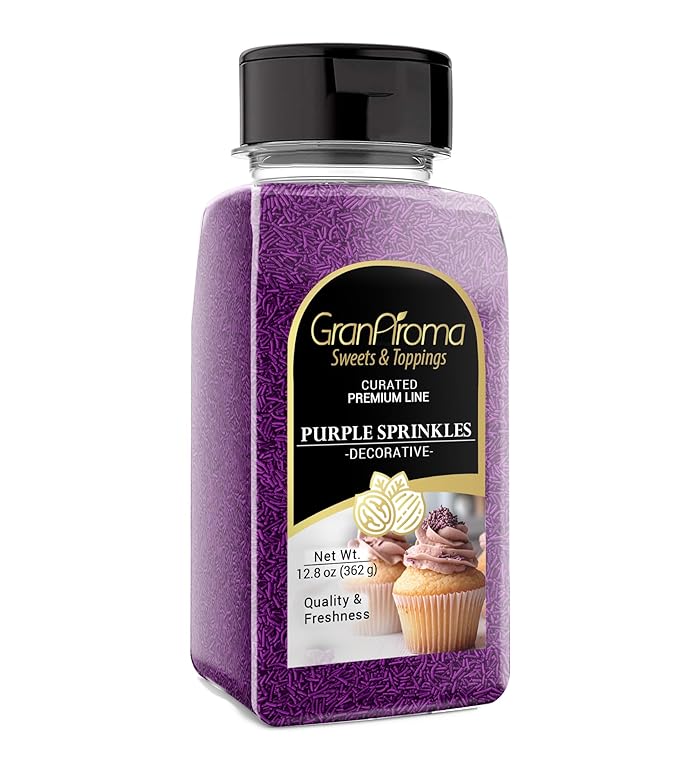 GranAroma Purple Sprinkles, 12.8 oz, Decorative, Cakes & Cupcakes