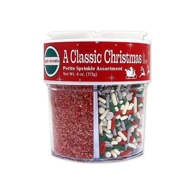 Mystic Sprinkles 4 Cell Sprinkle Assortments (A Classic Christmas in Silver, Petite)