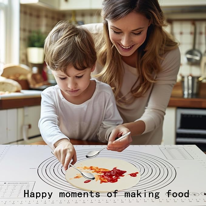 Silicone Baking Mat,32x24" Extra Large Pastry Mat for Rolling Dough Kneading Sourdough Bread Baking Supplies Black