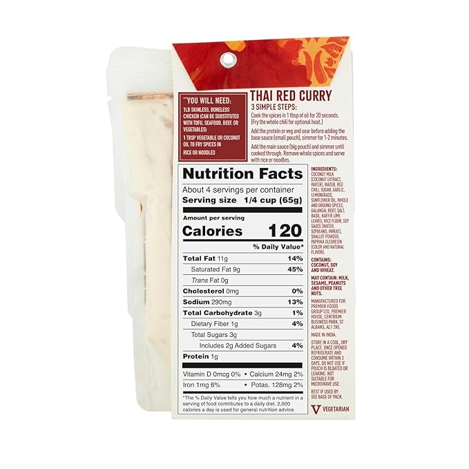Spice Tailor 3 Simple Steps Restaurant Quality Meals in Minutes Kits Ready in 10 Minutes (3 Pack, Thai Red Curry)