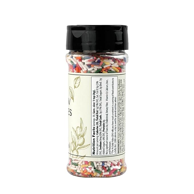 Olive & Vine Rainbow Sprinkles, Sweet & Colorful, For Baking & Desserts, Rich Tradition, Authentic Taste, For Global Recipes (5.6 Ounce)