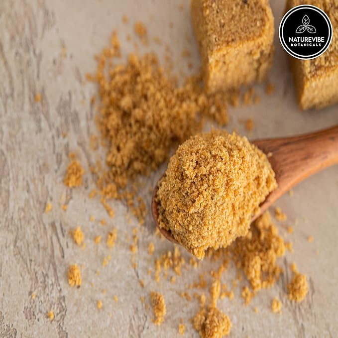 Naturevibe Botanicals Jaggery Powder 5lb | Pure & Natural Unrefined Sweetener | Gluten Free Sugar Substitute | No Anti-Caking Agent | Perfect for Tea Coffee Baking - 80 Ounces