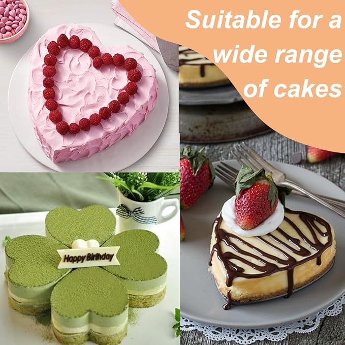 Heart Cake Pan 6+8inch Heart Shaped Cake Pan Removable Bottom Deep Mold Aluminum