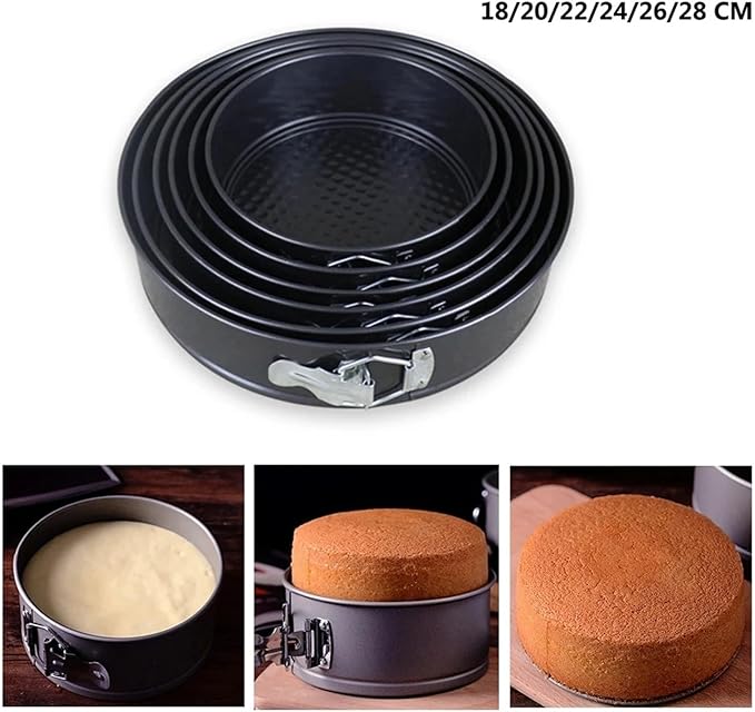 18/20/22/24/26/28 CM Pan Carbon Steel Baking Mold Bakeware Non Stick Spring Form Round Cake Baking Pan Cake Tool Kitchen Gadget(18 CM)