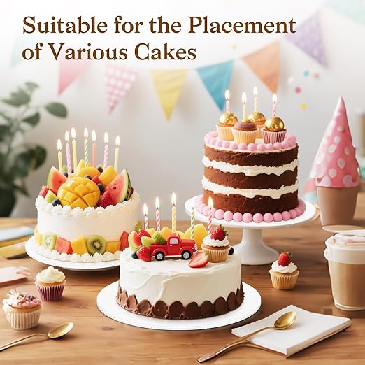 12 PCS Cake Boards 14 Inch Round, 14 Inch Cake Drums, 1/4" Thick Cake Drum, Cake Board Food Grade Cake Base, White Cake Cardboard Circles Bases para Pasteles for Wedding & Party & Pizza Desserts