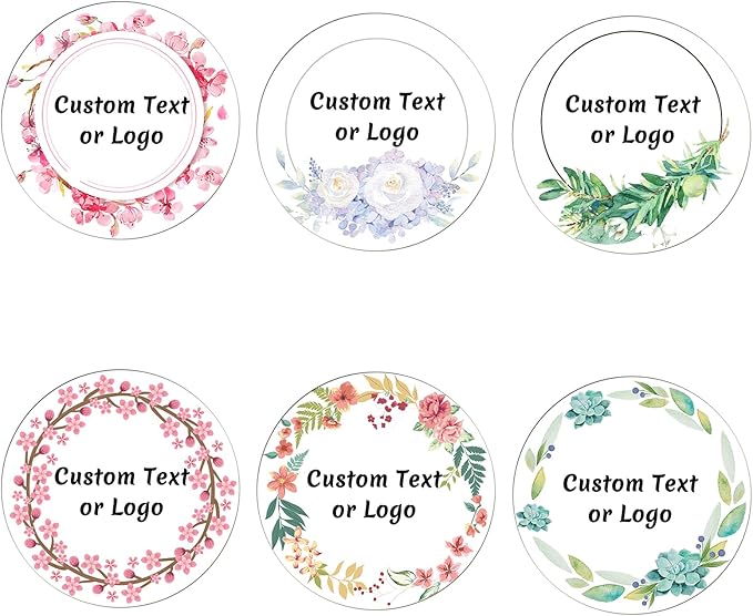 JOVELLO Personalized Custom Stickers - 60-1000 PCS Circle Custom Labels for Business, Logo, Office, Parties, etc (Labels Stickers-5)