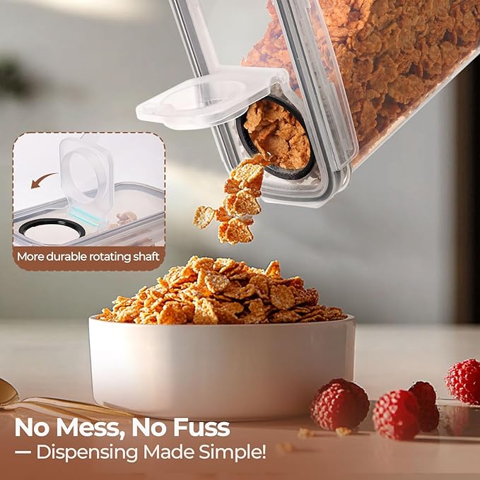 ComSaf Cereal Containers Storage Set (6L / 4L), Airtight Food Storage Containers for Pet Food Nuts,Cereal Dispenser for Kitchen Pantry Organization