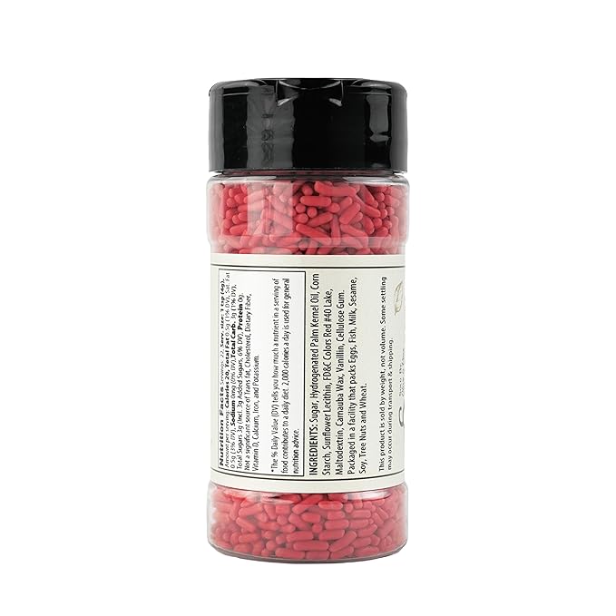 Olive & Vine Red Sprinkles, Sweet & Festive, For Baking & Decorating, Rich Tradition, Authentic Taste, For Global Recipes (3.2 Ounce)