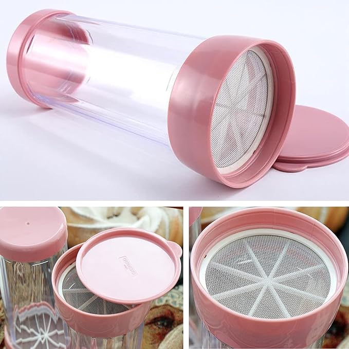 Flour Sifter,Sifter for Baking,Powdered Sugar Shaker Duster,Flour Duster for Bread Baking Flour Sieve for Baking Cakes Kitchen