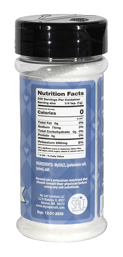 My SUPER SALT – Functional Salt Alternative with Real Salt Taste – 85% Less Sodium – Mineral Balanced Support – Smart Seasoning for Everyday Wellness – 7 oz