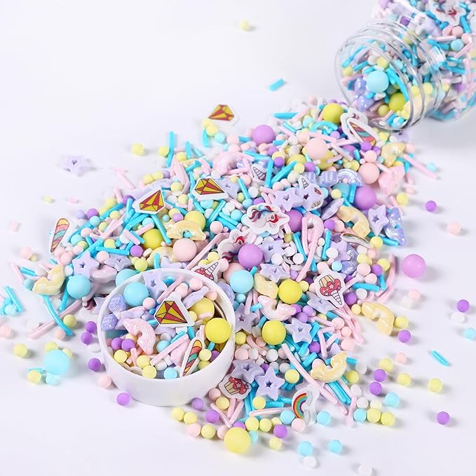 Unicorn Sprinkles Mix | Pink Blue Purple Rainbow | Sprinkles for Cake Decorating | Cupcake Toppers | Ice Cream | Cookie | Fancy Candy | 3.52oz