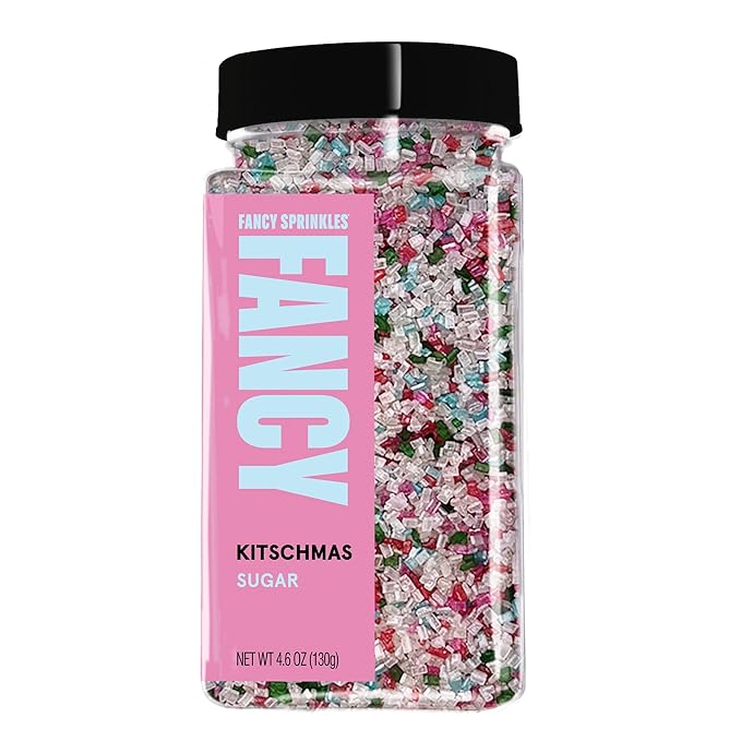 Fancy Sprinkles Limited Edition Holiday Kitschmas Fancy Sugar Blue, Pink, and White Pearlescent (4 OZ)