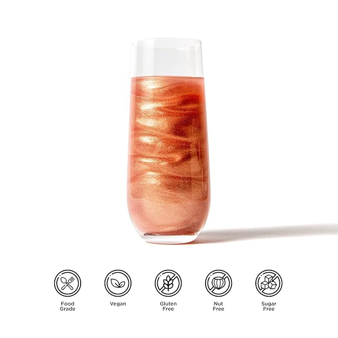 Blacksherbet Rose Gold Edible Glitter Spray, (10g) | 100% Edible | Cakes, Cupcakes, Cocktails, Edible Drink Glitter, Chocolate. Food Grade Glitter & Dusts. Kosher