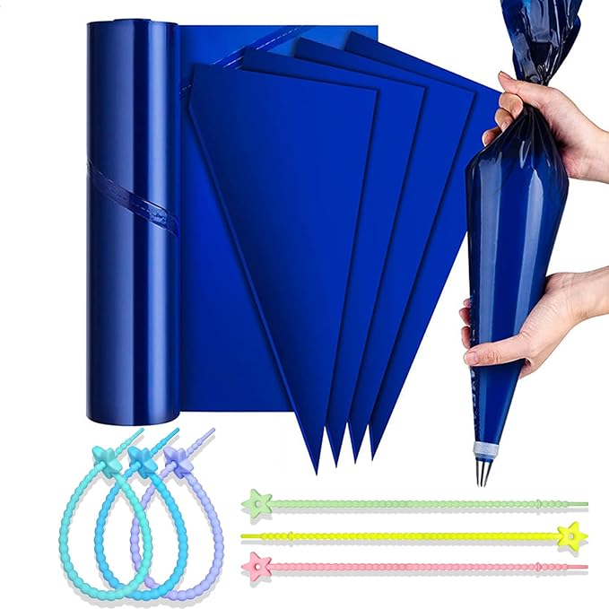 FantasyDay Disposable Large Piping Bags, 50Pcs 20 Inch Anti-Burst Pastry Bags Extra Thick Cake Decorating Bag with 6 Bag Ties- Tipless Icing Piping Bag for Cream Frosting Cookie Decoration Supplies
