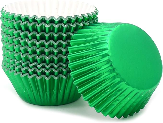 Standard Green Foil Cupcake Liners Muffin Baking Cups for Party and More, 200-Count