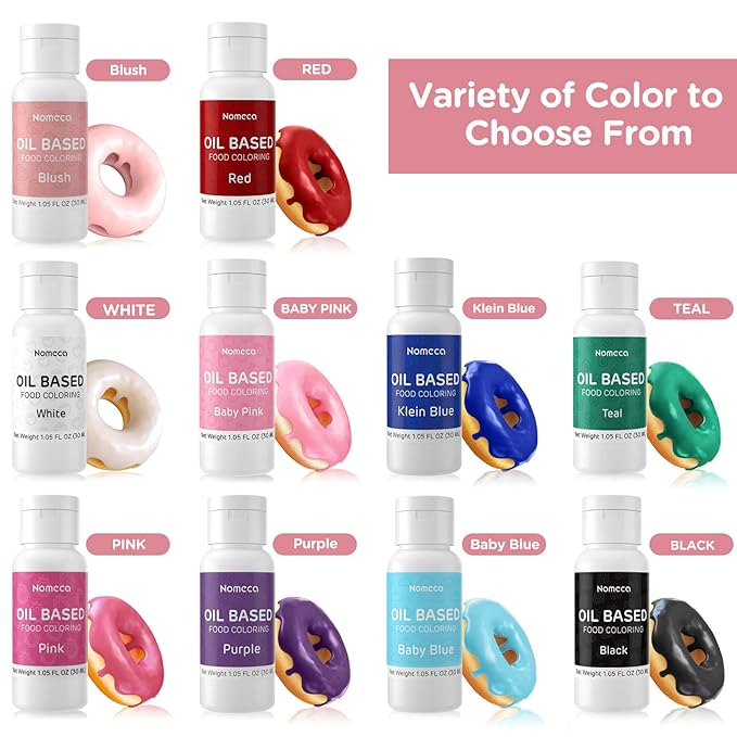 Oil Based Food Coloring for Chocolate - 30 Milliliters Upgraded Blush Oil Food Color for Baking Cake Decorating, Edible Food Dye for Candy Melts Cookies Easter Egg Icing Fondant Meringues
