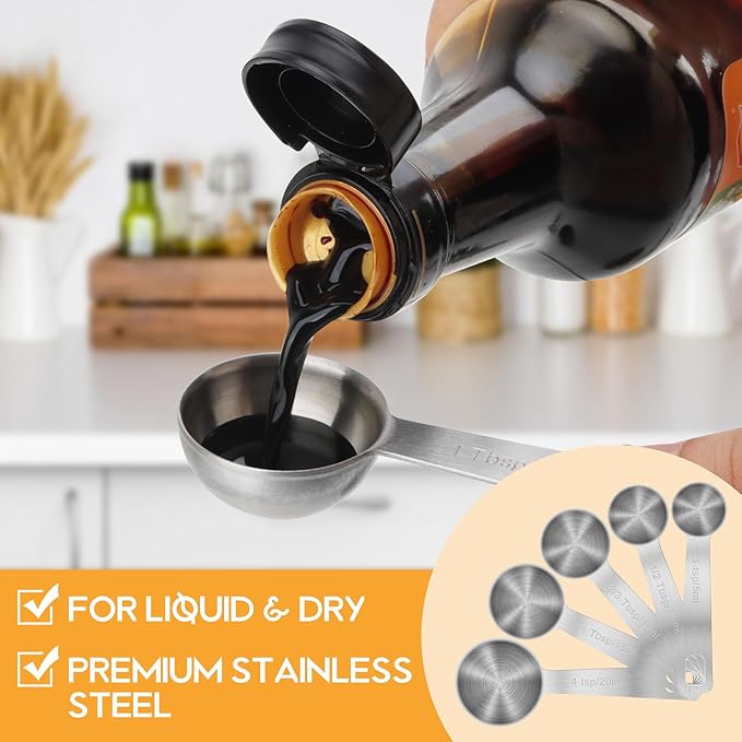2 PCS 2 Teaspoon(10 mL | 10 cc | 2 Tsp | 2/3 Tablespoon) Stainless Steel Single Measuring Spoon, Easy to Use and Easy to Wash Metal Measuring Spoons Kitchen Gadgets for Cooking & Baking