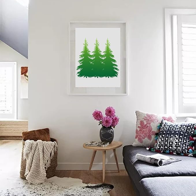 Leaf Trees Stencils Christmas Reusable Pine Drawing Stencils Winter Holiday Templates Cypress Stencil Woodland Painting for Wood Canvas Home Decor Crafts (4 Pcs Leaf) (Style 2)