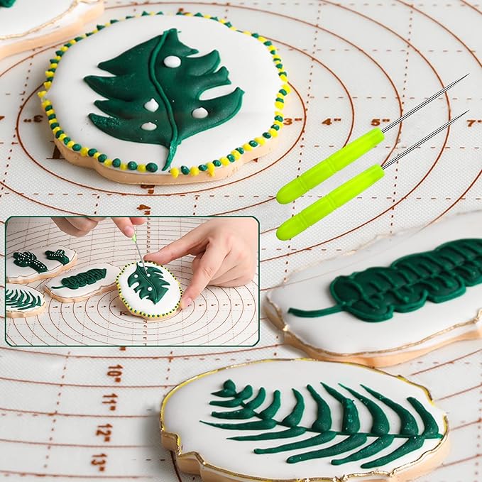 120Pcs Tipless Piping Bags, 100Pcs 12inch Disposable Pastry Bags for Royal Icing Cookies Decorating - Icing Frosting Bags and Tips Set with 10 Bags Ties, 3 Cookie Cutters & 2 Scriber Needle