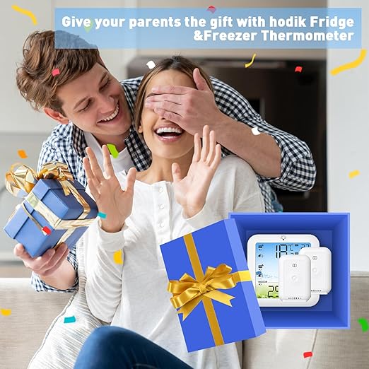 Wireless Freezer Alarm with Remote Temperature Sensor, 330FT Range Digital Thermometer, Backlit Display, 24H Max/Min for Refrigerator, Fridge, Deep Freezer Monitoring to Prevent Food Spoilage