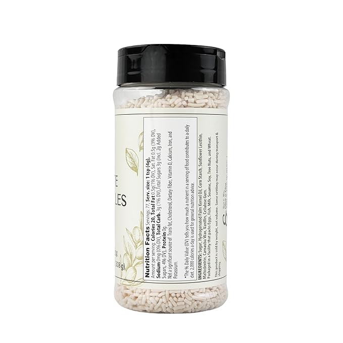 Olive & Vine White Soft Sprinkles, Subtle Sweetness, For Baking & Decorating, Rich Tradition, Authentic Taste, For Global Recipes (10.88 Ounce)