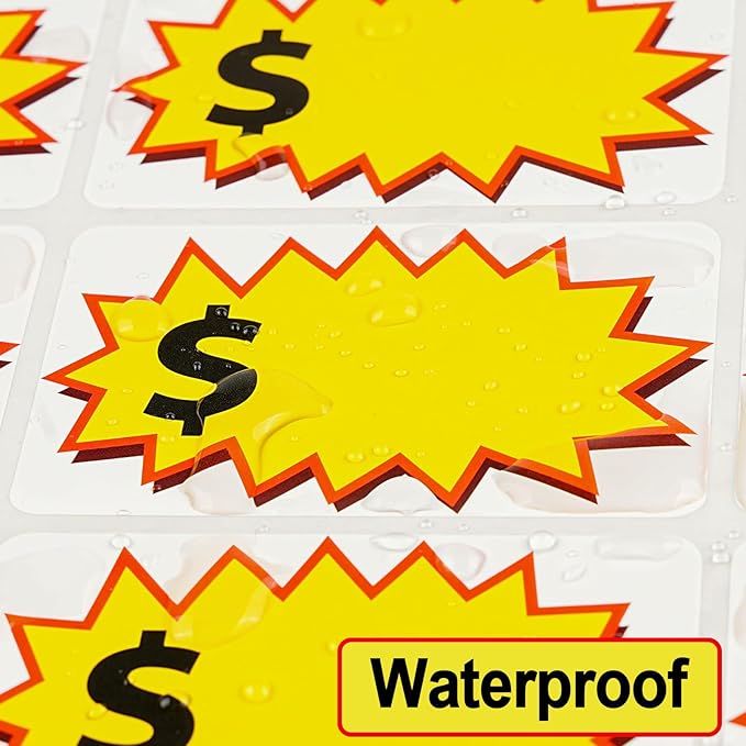 300 Pcs Garage Sale Stickers, (2"x3") Removable Adhesive Yard Sale Price tag Stickers with Space to Write Pricing, Rummage Sale Price Labels for Retail, Flea Market, Annual Community Sales