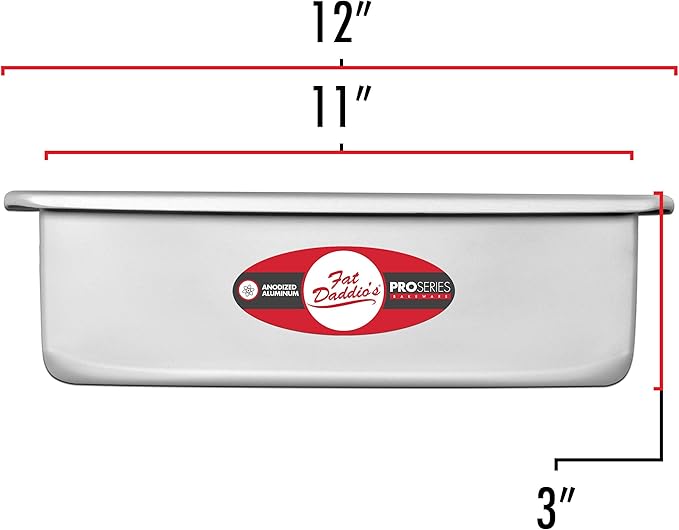 Fat Daddio's POB-11153 Sheet Cake Pan, 11 x 15 x 3 Inch, Silver