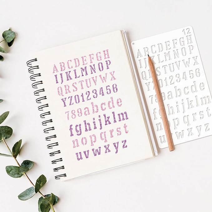 1/2 Letter Stencils for Painting on Scrapbook Journal Wood Small Number Template Paint Stencils on Art Craft Canvas Wall Fabric Rock (letter14)
