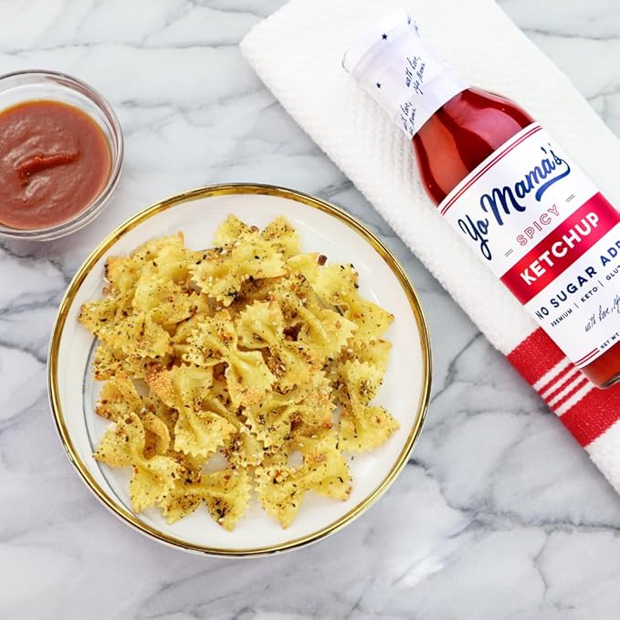Yo Mama's Foods Keto Spicy Ketchup – Pack of (1) - No Sugar Added, Low Carb, Vegan, Gluten Free, Paleo Friendly, and Made with Whole Non-GMO Tomatoes!