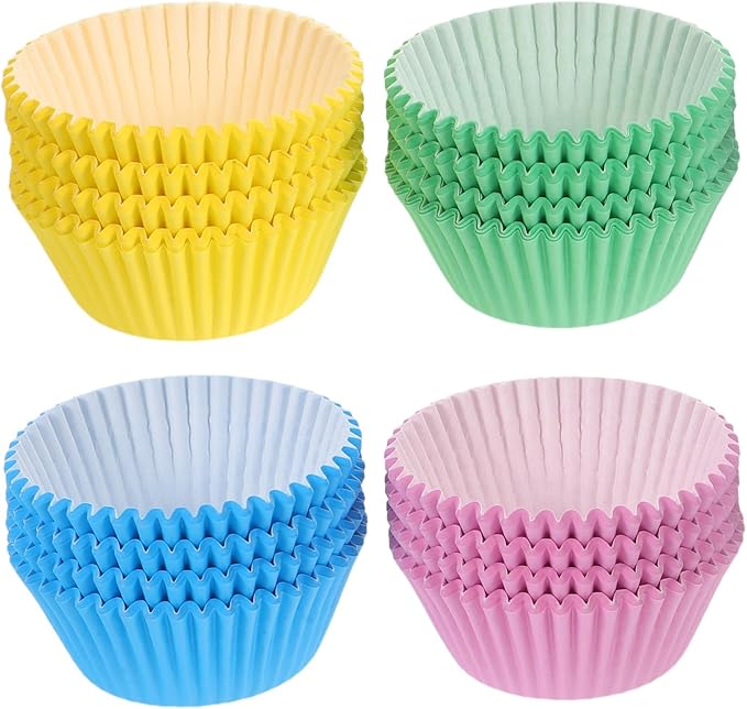 Toyvian 400-count Mini Cupcake Liners for Baking Bright Rainbow Standard Cupcake Liners Solid Colorful Paper Baking Cups for Candy Cups And Cake Balls