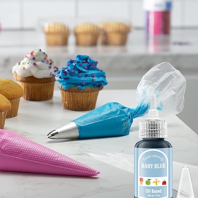 Blue Oil Based Food Coloring for Chocolates Melts - 30ML Tasteless Liquid Edible Oils Food Dye Candy Cookies Decorating, Vivid Oil Food Color Baking Frosting Cake Decorations,Soap & Cosmetics, Non-GMO