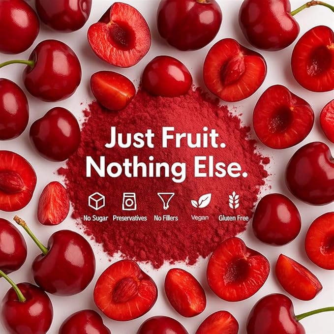 Confect Cherry Powder | Pure & Natural Fruit Powder for Smoothies, Baking, Beverages, Juices, Tea & DIY Recipes | Vegan, Gluten-Free, No Added Sugar – 4 OZ