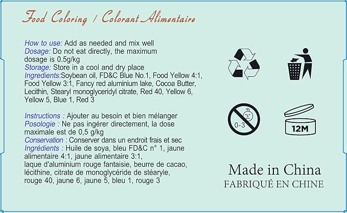 Oil Based Food Coloring Set, Gold Oil Based Food Coloring for Chocolate, Food Grade Food Color Dye for Candy Melts, Baking, Icing, Frosting and Cake Decorating, Flavorless Vibrant - 55g/Bottle
