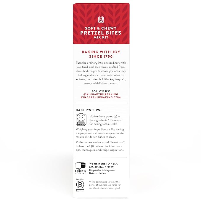 King Arthur Baking Company Soft & Chewy Pretzel Bites Mix Kit 15.6 oz., Baking Mix - Ready in 1 hour