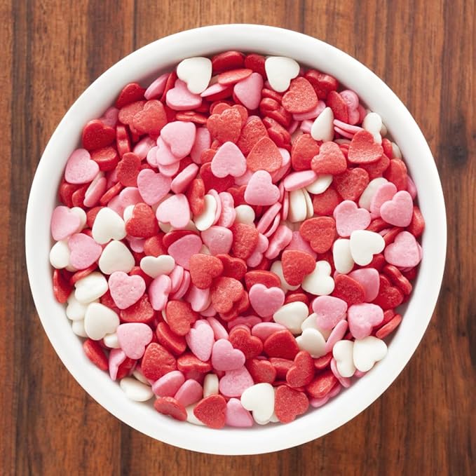GranAroma Heart Sprinkles, Sweet Decorative Topping, Perfect for Baking & Desserts (9.6 Ounce)
